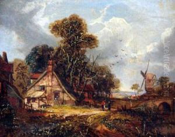 East Anglian Landscape Oil Painting by Joseph Paul