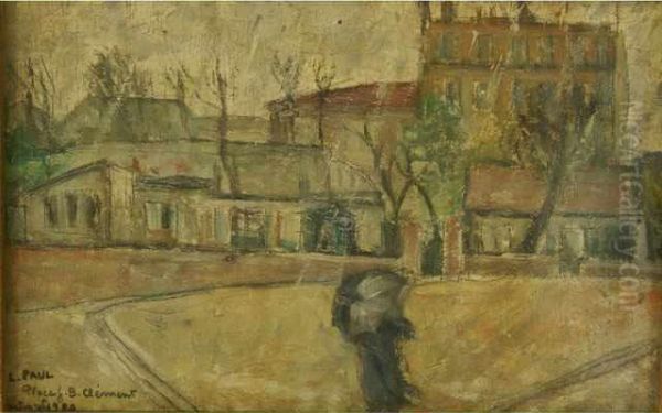 Montmartre, Rue Saint-vincent Sous La Pluie Oil Painting by Leon Eugene Paul