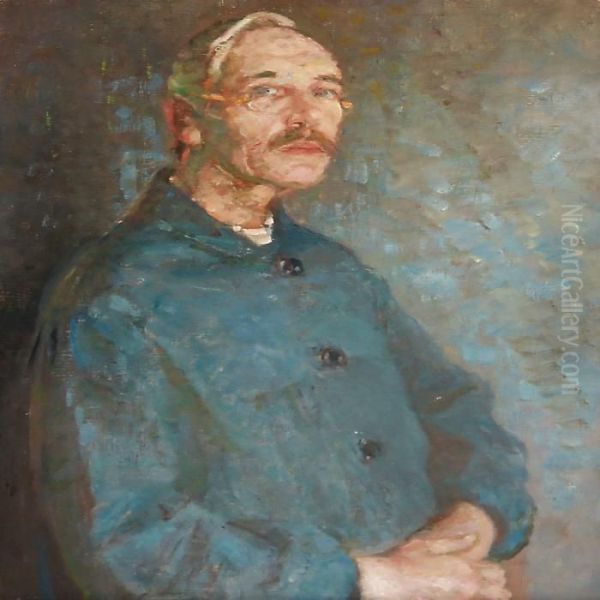 The Artist's Self Portrait Oil Painting by Julius Paulsen