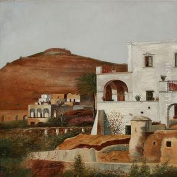 A Town In Southern Europe Oil Painting by Oscar Anders Julius Paulsen