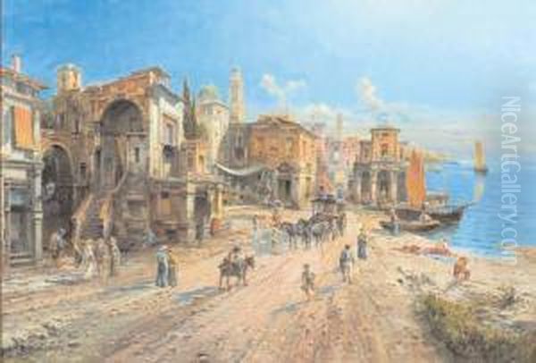 Scorcio Di Trapani Oil Painting by Francis Petrus Paulus