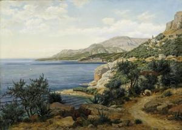 On The Italian Coast Oil Painting by Franz Pauly