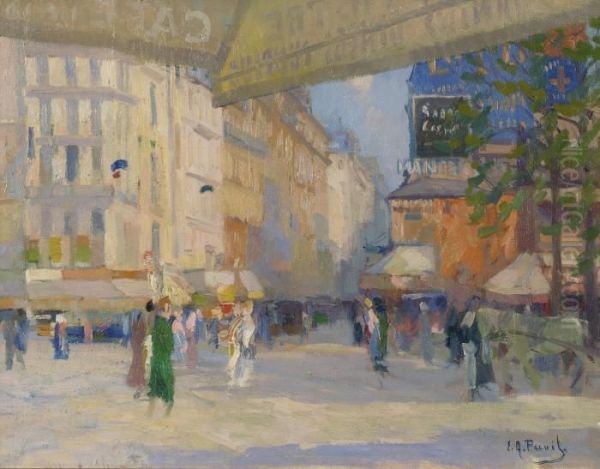 Rue De Paris Oil Painting by Elie Anatole Pavil