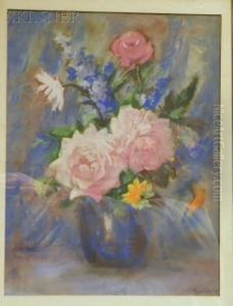 Still Life Withroses Oil Painting by Vladimir Pavlosky