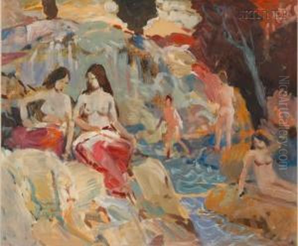 Bathers Oil Painting by Vladimir Pavlosky