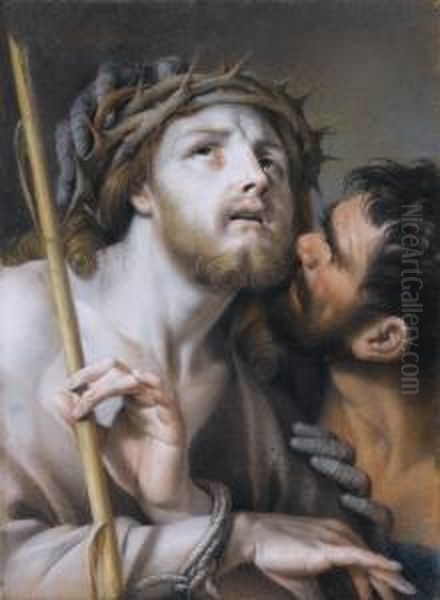 Christ Crowned With Thorns Oil Painting by Francesco Pavona De Udine