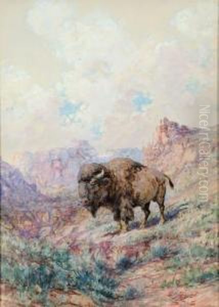 Last Of The Herd Oil Painting by Edgar Samuel Paxson