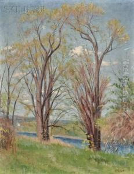 Spring By The River Oil Painting by William Macgregor Paxton