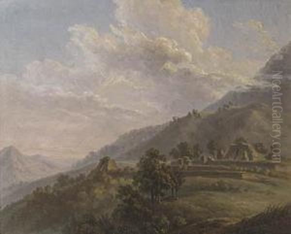 A View Of Candi Sukuh Oil Painting by Antoine A.J. Payen