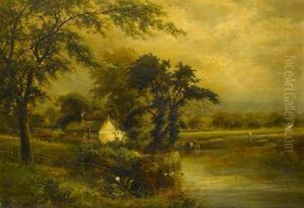 Kirke White's Cottage Near Wilford Nottingham Oil Painting by David Payne