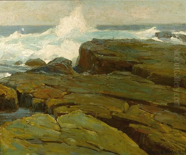 Rocks And Sea Oil Painting by Edgar Alwin Payne