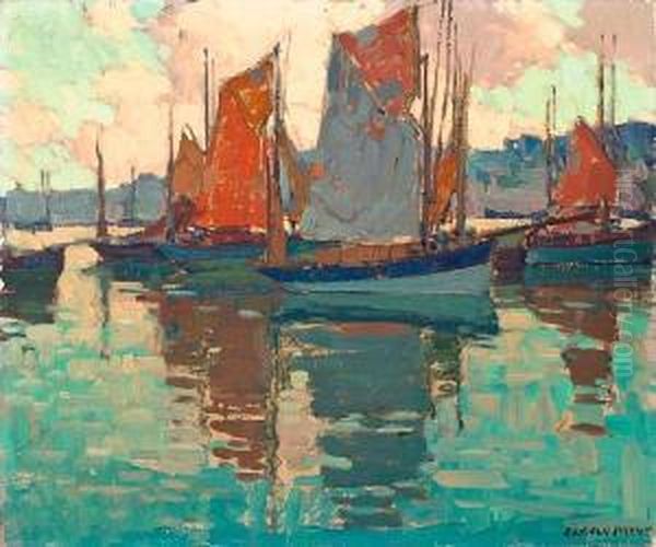 The Harbor, Douarnenez, France Oil Painting by Edgar Alwin Payne