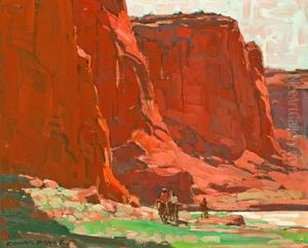 Riders Passing Through, Canyon De Chelly, Arizona Oil Painting by Edgar Alwin Payne