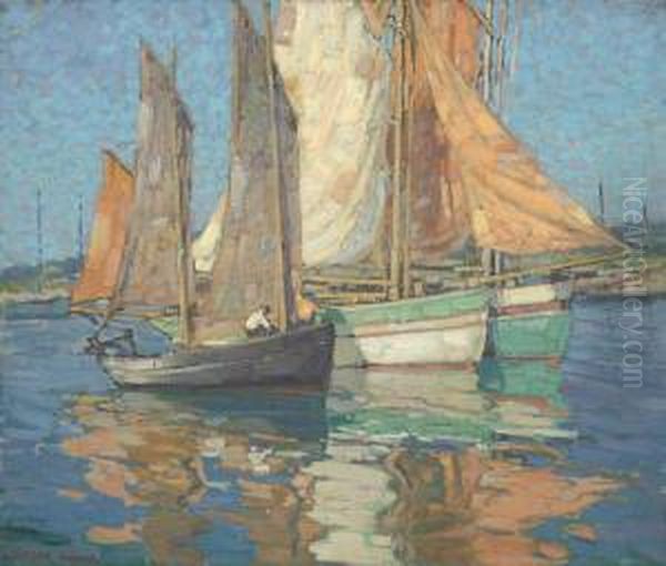 Breton Boats Oil Painting by Edgar Alwin Payne