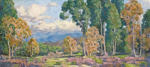 A Springtime Grove Oil Painting by Edgar And Elsie Payne