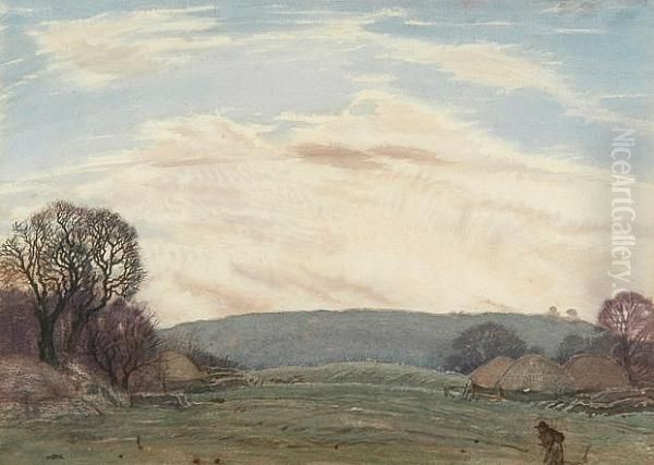 A November Landscape Oil Painting by Henry A. (Harry) Payne