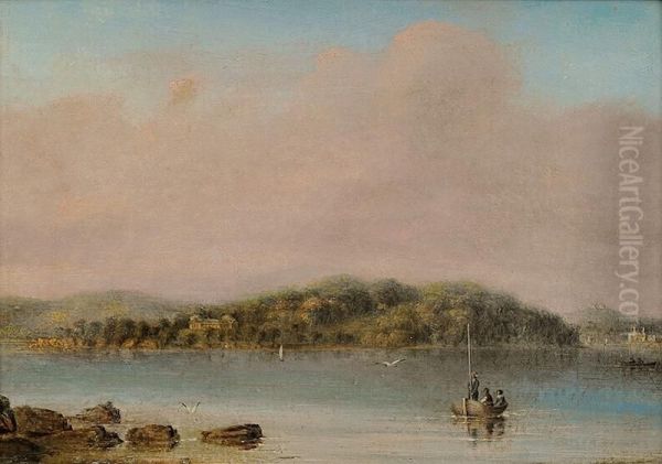 Point Piper From Shark Island, Newsouth Wales Oil Painting by George Edward Peacock