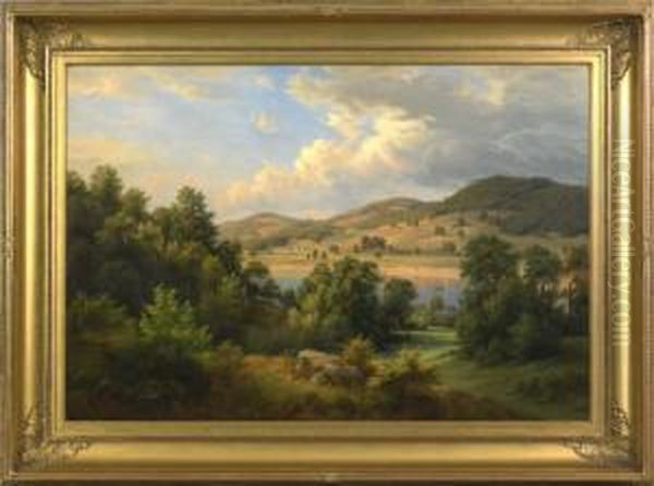 Pennsylvania Landscape Oil Painting by Harriet Cany Peale