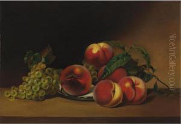 Peaches And Grapes Oil Painting by Margaretta Angelica Peale