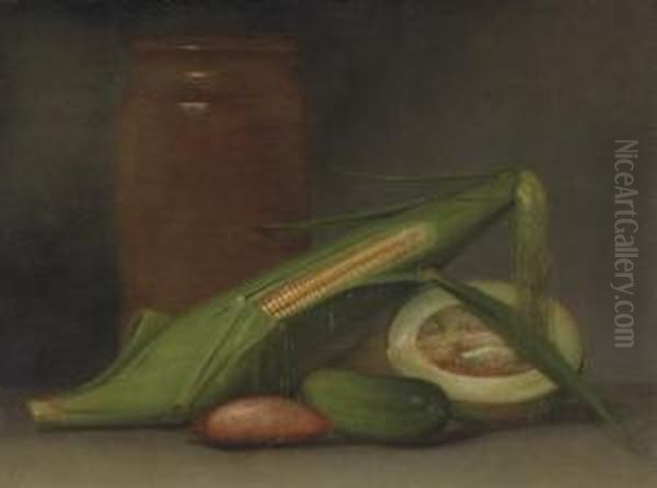 Corn And Cantaloupe Oil Painting by Raphaelle Peale