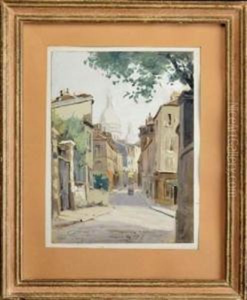 Ruelle A Montmartre Oil Painting by Rene Louis Pean