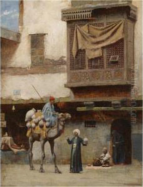 A Pottery Seller In Old Cairo Oil Painting by Charles Sprague Pearce