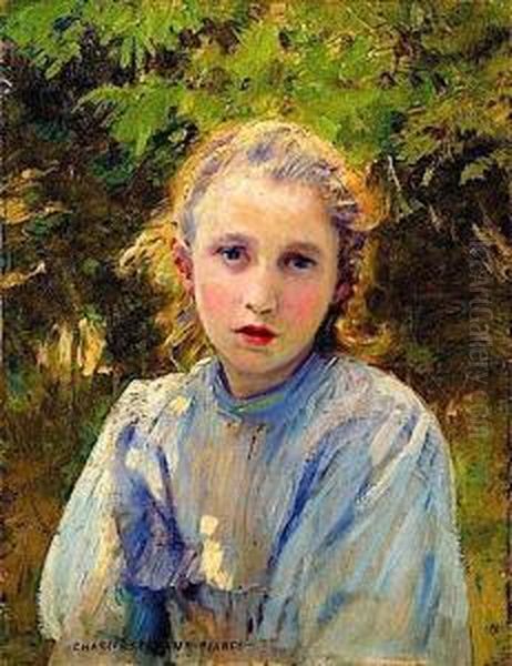 Portrait De Jeune Fille Oil Painting by Charles Sprague Pearce