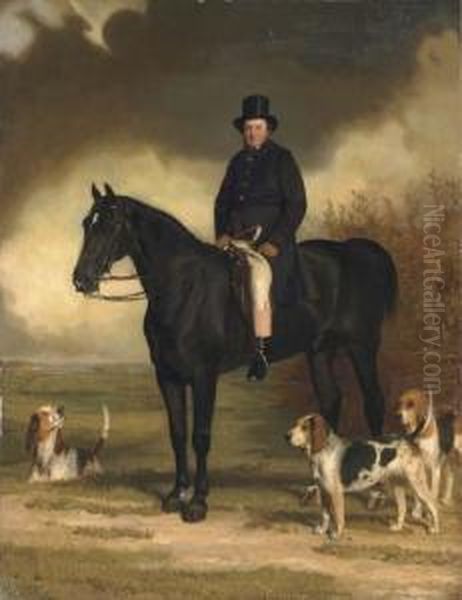 Portrait Of Arthur S. Brook, Master Of The Bexhill Harriers Oil Painting by Stephen Pearce