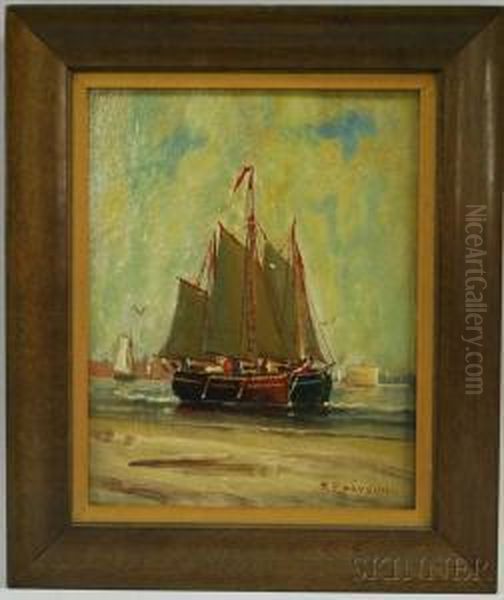 Dutch Fishing Ketches Oil Painting by Robert Pearson