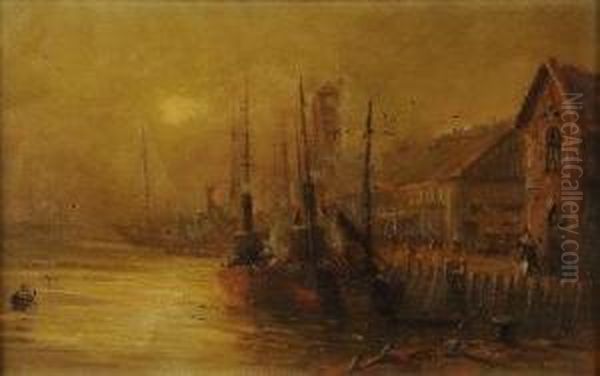 The Fish Pier, Scarborough Oil Painting by Robert Pearson