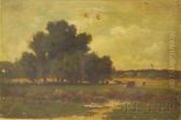 Summer Landscape With Cows Oil Painting by William Pearson