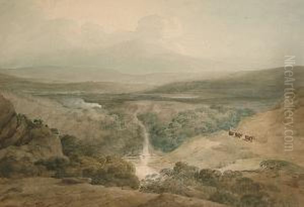 Distant View Of Snowdon, From Moel Hebog Oil Painting by William Pearson