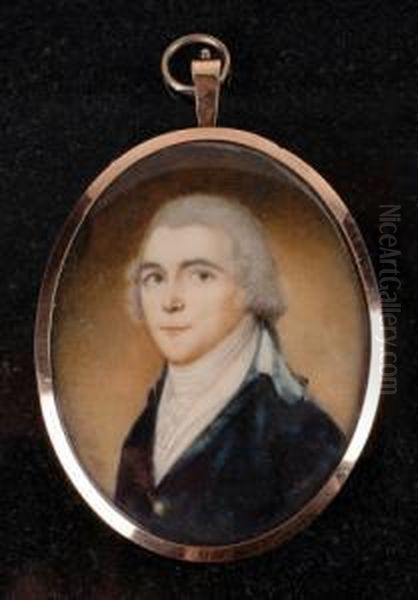 Portrait Miniature Of A Gentleman Oil Painting by Thomas Peat