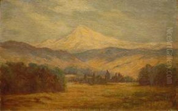 Mount Hood Oil Painting by Frank Marion Pebbles