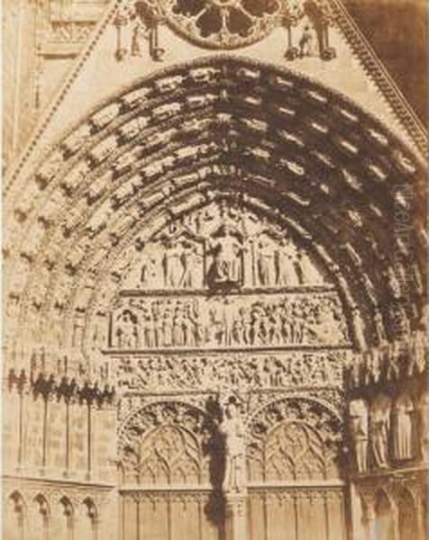 Cathedrale De Bourges, Tympan Oil Painting by Emile Pec Pecarrere