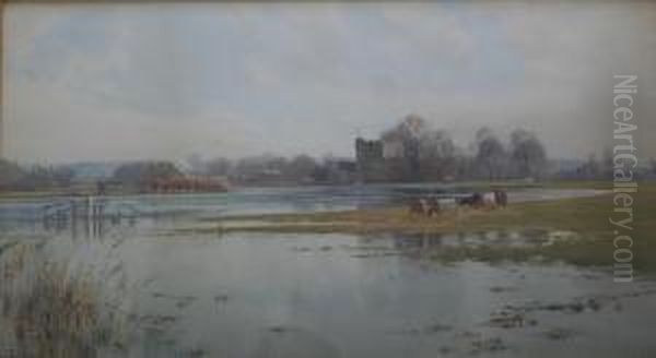 A February Flood Oil Painting by John Pedder