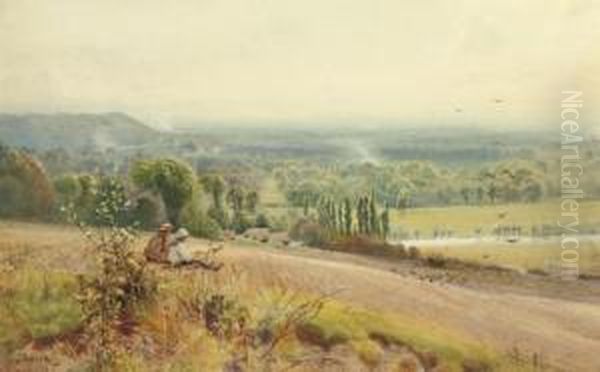 View From Hedsor Hill, On The Thames Near Cookham Oil Painting by John Pedder