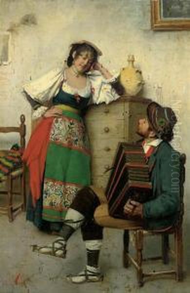 A Serenade Oil Painting by Pio Pedersoli