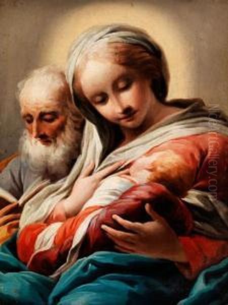 Maria Mit Dem Kind Und Joseph Oil Painting by Domenico Pedrini