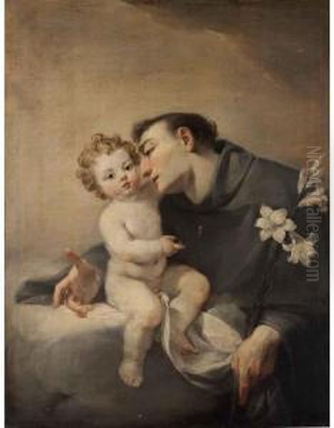 Santantonio Con Bambino Oil Painting by Filippo Pedrini