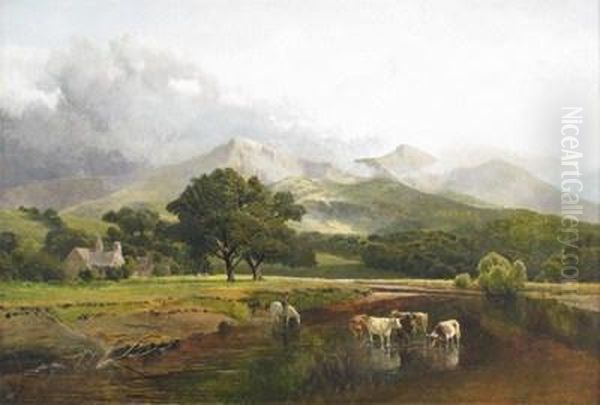 Landscape With Cader Idris Oil Painting by James Peel