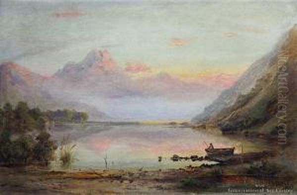 Diamond Lake, Evening Oil Painting by James Peele