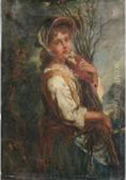 Faggot Gatherer Oil Painting by John Thomas Peele