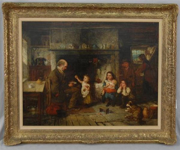 The Benevolent Cottagers Oil Painting by John Thomas Peele