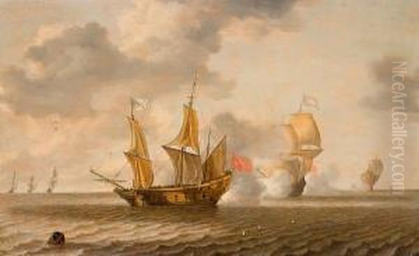 Sea Battle Oil Painting by Bonaventura, the Elder Peeters