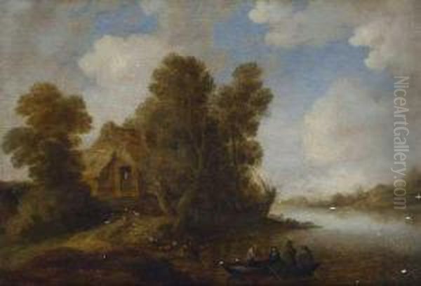 Flusslandschaft Oil Painting by Gillis Egidius I Peeters