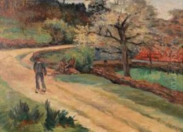 Breton Sur Le Chemin Oil Painting by Jean-Bertrand Pegot-Ogier