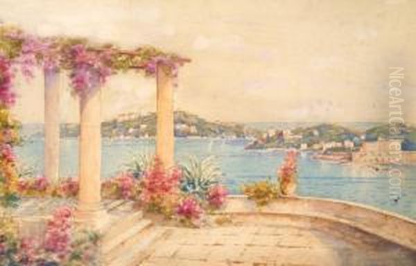 Vue De Saint-jean-cap-ferrat Oil Painting by Auguste Pegurier