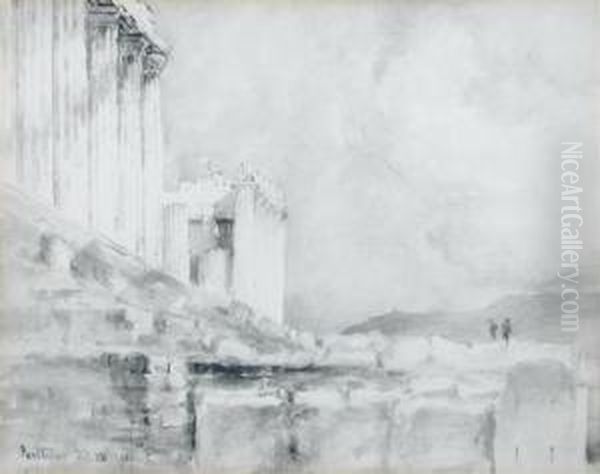 The Parthenon Oil Painting by James Braithwaite Peile