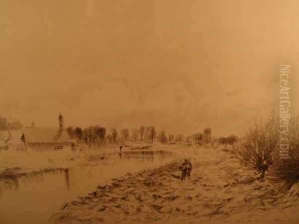 Conningsby On Bain Oil Painting by James Braithwaite Peile